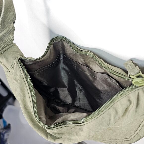 Sage Green Half Moon Nylon Crossbody Bag - Picture 6 of 10